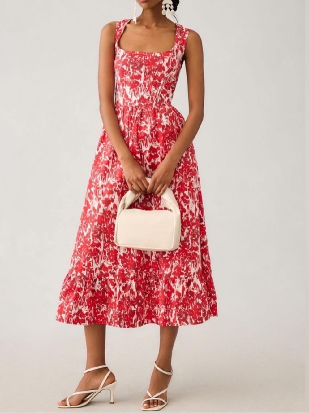 Anthropologie AURETA Square-Neck Corset A- Line Dress Size Small $270